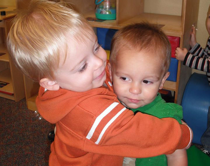 cute preschool boys hugging at a Preschool & Daycare Serving San Antonio, TX